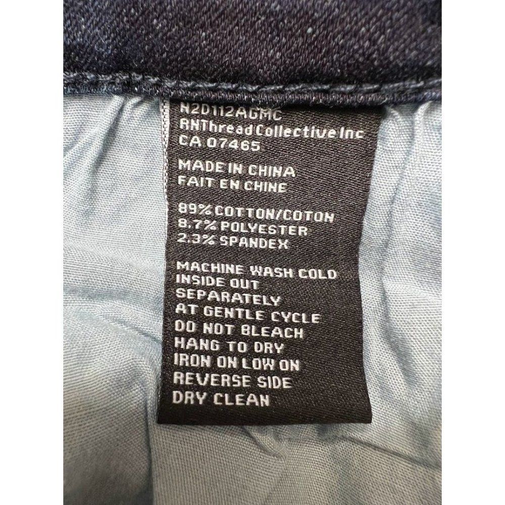Numero Cropped Jeans Women's 24 XS Dark Blue Stretchy Raw-Hem Faded Pockets NEW - Picture 8 of 11